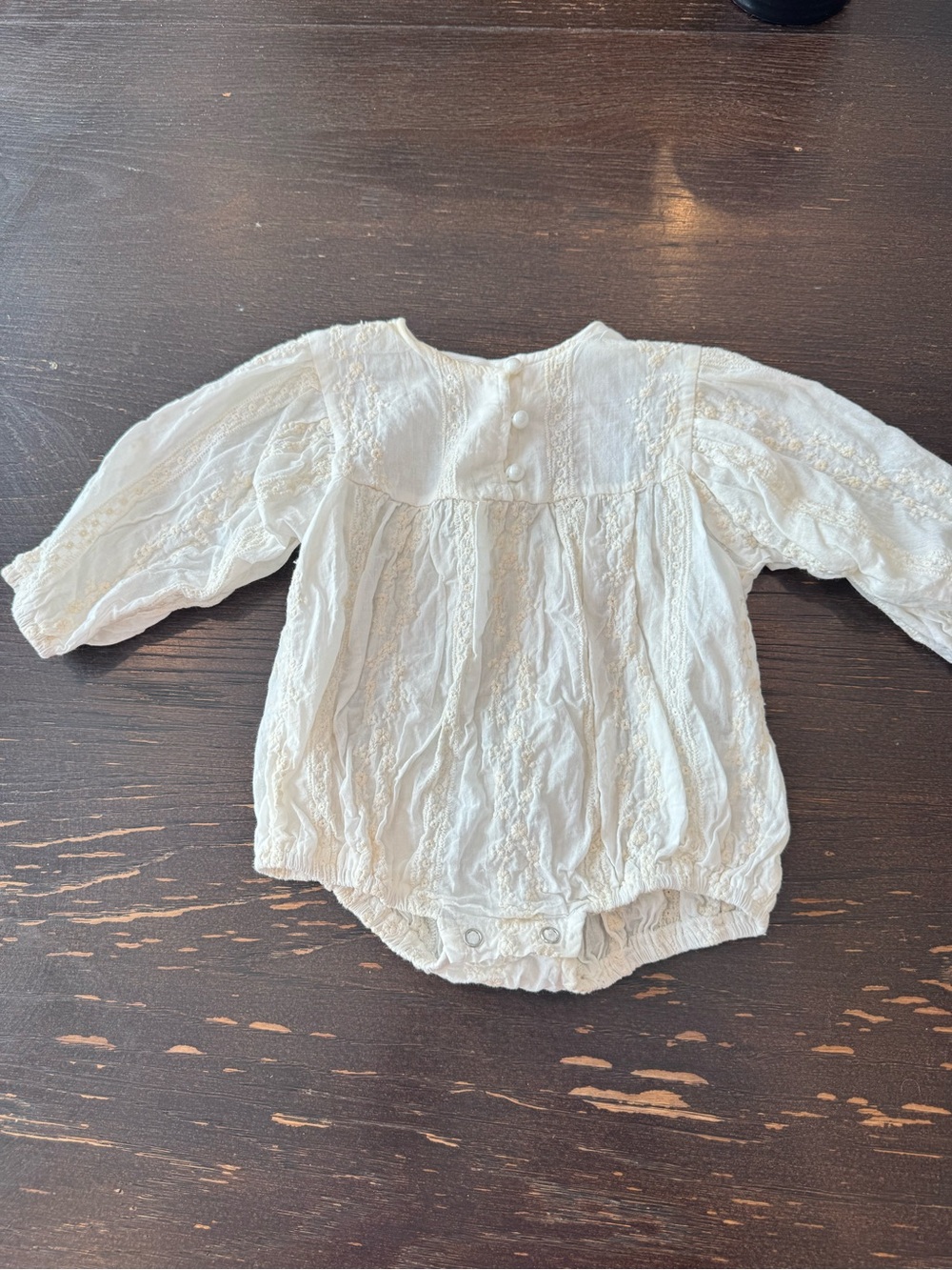Embroidered Organic Cotton Baby Romper